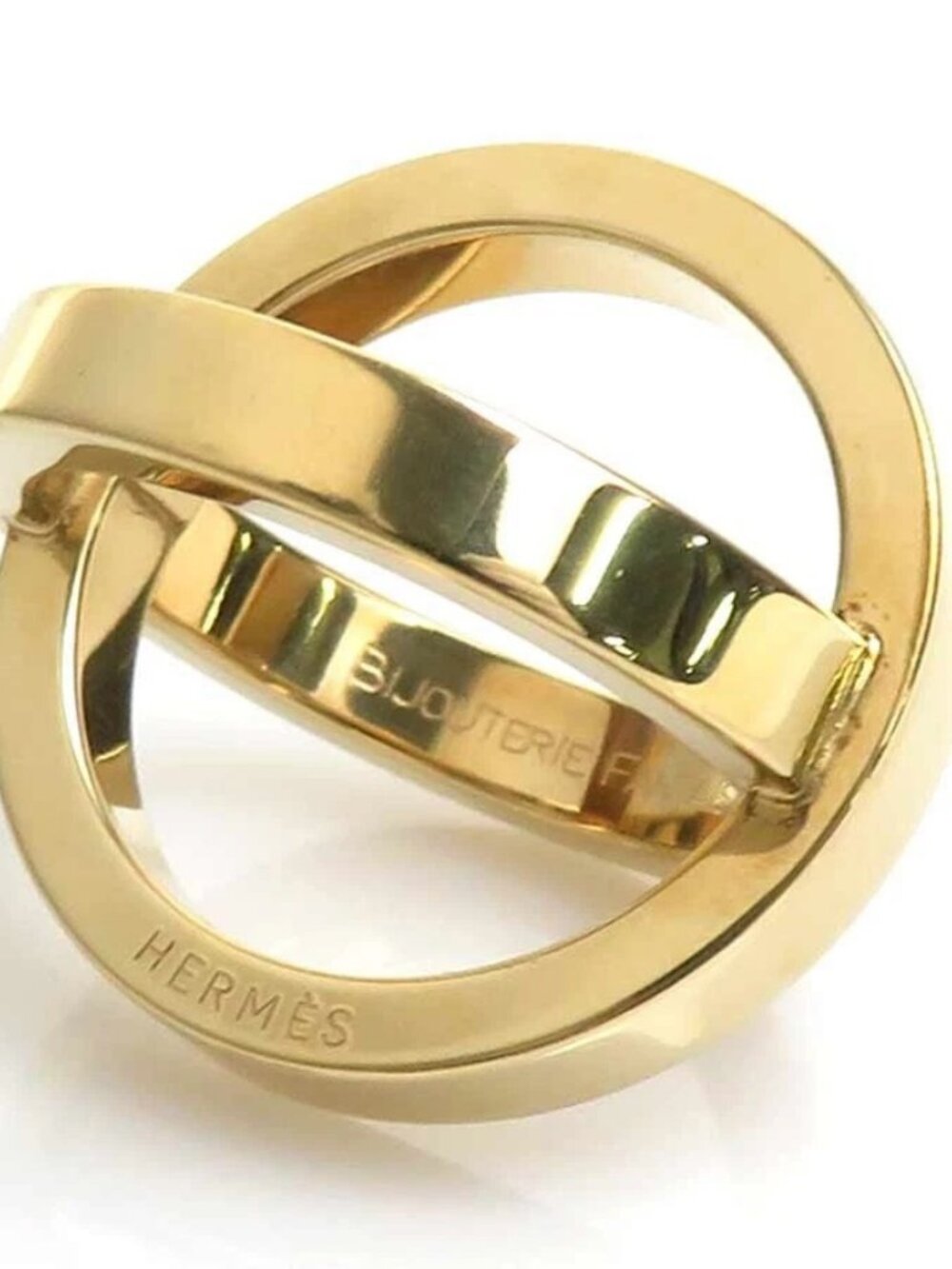 HERMES BIJOUTERIE FANTAISIE Scarf Ring Gold Metal -